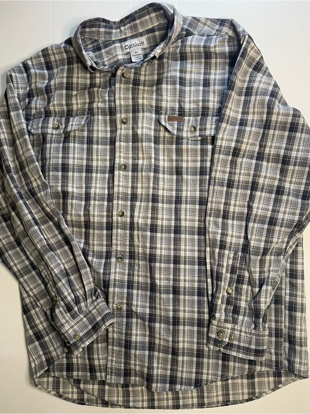 Carhartt Plaid Workwear Button Up Shirt Mens Size XL⁠